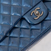 Chanel Blue Patent Leather Jumbo Double Flap Classic Bag