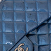 Chanel Blue Patent Leather Jumbo Double Flap Classic Bag