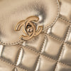 Chanel Champagne Metallic Gold Leather Small Kelly Shopping Bag