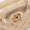 Chanel Champagne Metallic Gold Leather Small Kelly Shopping Bag