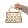 Chanel Champagne Metallic Gold Leather Small Kelly Shopping Bag