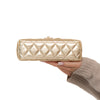 Chanel Champagne Metallic Gold Leather Small Kelly Shopping Bag