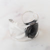 Chanel Vintage Black Camelia Resin Cuff Bangle