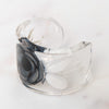 Chanel Vintage Black Camelia Resin Cuff Bangle