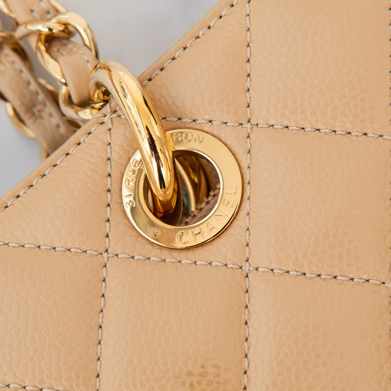 Chanel Beige Leather Grand Shopper Tote Bag