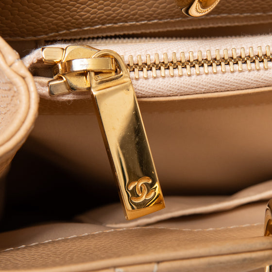 Chanel Beige Leather Grand Shopper Tote Bag