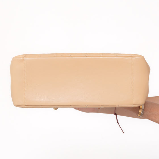 Chanel Beige Leather Grand Shopper Tote Bag