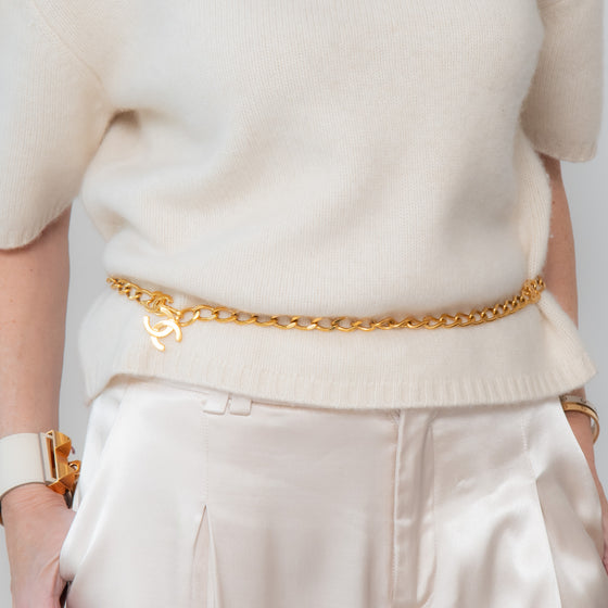Chanel Vintage Gold Tone Chain Belt