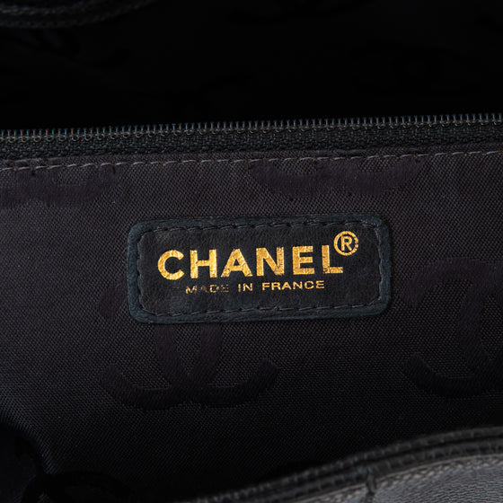 Chanel Black Caviar Leather Chocolate Bar Shoulder  Bag