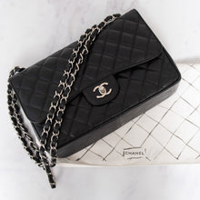  Chanel Black  Caviar Leather Jumbo Double Flap Classic Bag