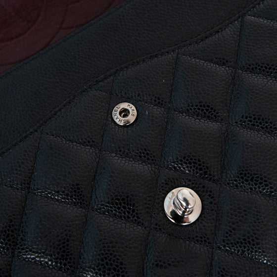 Chanel Black  Caviar Leather Jumbo Double Flap Classic Bag