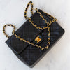 Chanel Vintage Black Leather Square Flap Bag