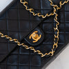 Chanel Vintage Black Leather Square Flap Bag
