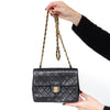 Chanel Vintage Black Leather Square Flap Bag
