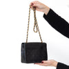 Chanel Vintage Black Leather Square Flap Bag