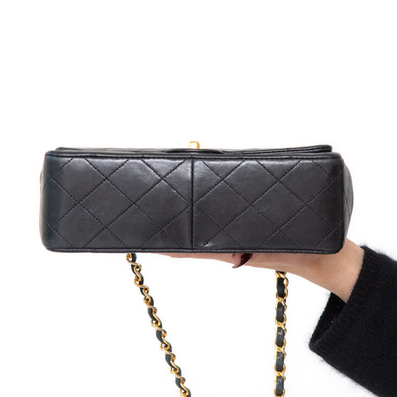 Chanel Vintage Black Leather Square Flap Bag