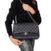 Chanel Jumbo Black Caviar Leather Double Flap Bag