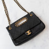 Chanel A Real Catch Black Leather Flap Bag
