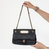 Chanel A Real Catch Black Leather Flap Bag