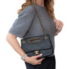 Chanel A Real Catch Black Leather Flap Bag