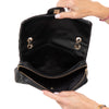 Chanel Black Vintage Applique Camelia Easy Flap Bag