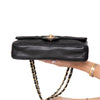 Chanel Black Vintage Applique Camelia Easy Flap Bag