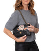 Chanel Black Vintage Applique Camelia Easy Flap Bag