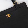 Chanel Vintage CC Black Caviar Leather Tote Bag