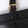Chanel Vintage CC Black Caviar Leather Tote Bag