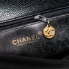 Chanel Vintage CC Black Caviar Leather Tote Bag