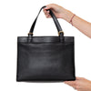 Chanel Vintage CC Black Caviar Leather Tote Bag