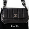 Chanel Vintage Black Multi Chain Chocolate Bar Quilted  Flap Bag