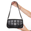 Chanel Vintage Black Multi Chain Chocolate Bar Quilted  Flap Bag