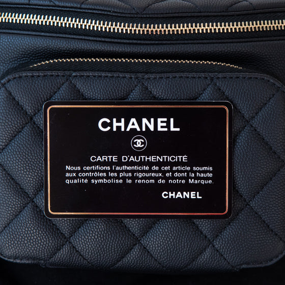 Chanel Black Caviar Quilted Business Affinity Belt Bum Bag