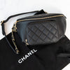 Chanel Black Caviar Quilted Business Affinity Belt Bum Bag