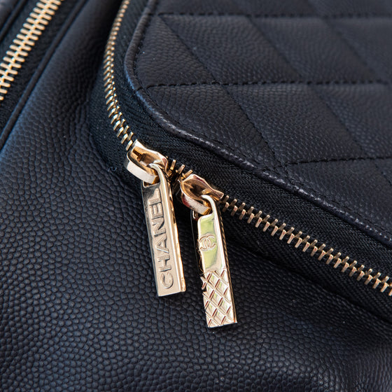 Chanel Black Caviar Quilted Business Affinity Belt Bum Bag