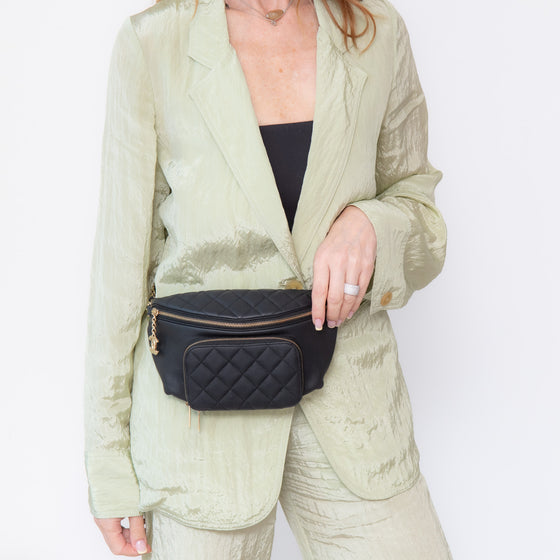 Chanel Black Caviar Quilted Business Affinity Belt Bum Bag