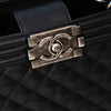Chanel Boy Black Caviar Leather Tote Bag