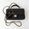 Chanel Black Caviar Leather Top Handle Mini Rectangular Bag