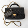 Chanel Black Caviar Leather Top Handle Mini Rectangular Bag