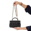Chanel Black Caviar Leather Top Handle Mini Rectangular Bag