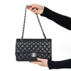 Chanel Black Caviar Leather  Medium Classic Double Flap Bag