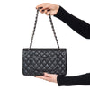 Chanel Black Caviar Leather  Medium Classic Double Flap Bag