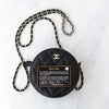 Chanel Black Caviar Quilted Round Crossbody Leather Bag