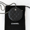 Chanel Black Caviar Quilted Round Crossbody Leather Bag