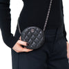 Chanel Black Caviar Quilted Round Crossbody Leather Bag