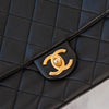 Chanel Black Chaine Lettre Quilted Leather Square Flap Bag