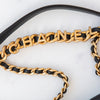 Chanel Black Chaine Lettre Quilted Leather Square Flap Bag