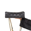 Chanel Black Chaine Lettre Quilted Leather Square Flap Bag
