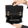 Chanel Black Chaine Lettre Quilted Leather Square Flap Bag